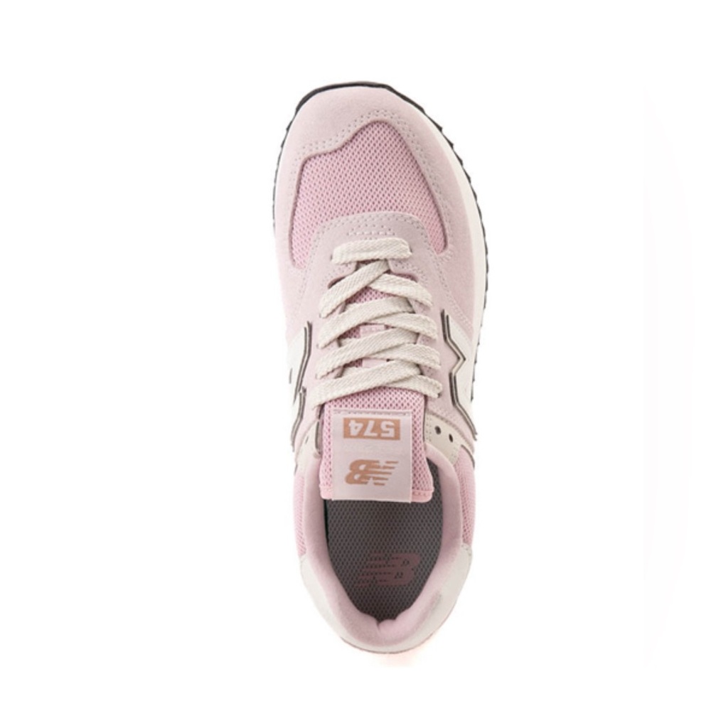 New Balance 574+ Athletic Shoe - Mid-Century Pink / Pink Granite / Linen Womens - Picture 4 of 6